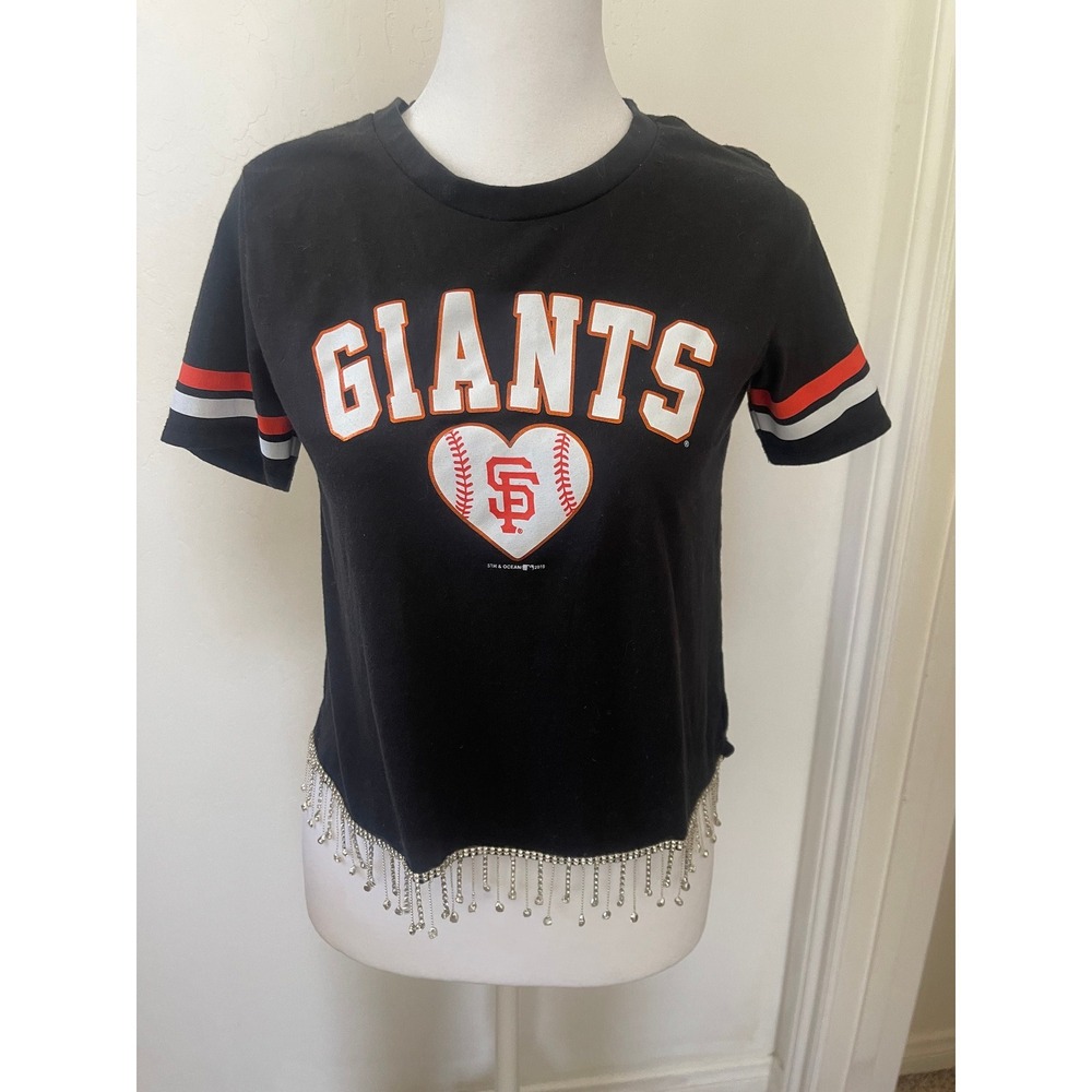 Giants rhinestone fringe top
